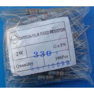 Carbon Film Resistors 330 ohm 2W - Click Image to Close