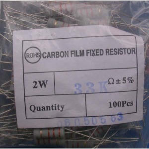 Carbon Film Resistors 33K ohm 2W - Click Image to Close