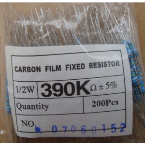 Carbon Film Resistors 390k ohm 0.5W