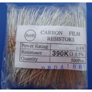 Carbon Film Resistors 390k ohm 0.25W
