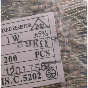 Carbon film resistors 39k ohm 1W 5%