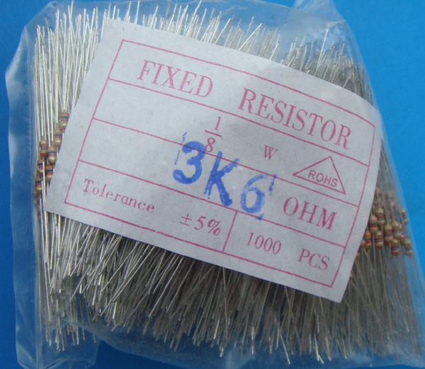 Carbon Film Resistors 3.6K ohm 0.125W