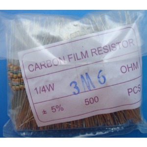 Carbon Film Resistors 3m6 ohm 0.25W