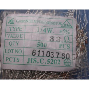 Carbon Film Resistors 3r3 ohm 0.25W