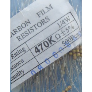 Carbon Film Resistors 470k ohm 0.25W