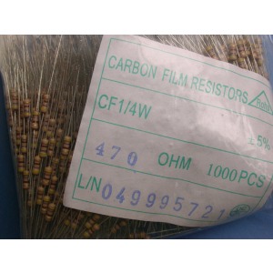 Carbon Film Resistors 470r ohm 0.25W