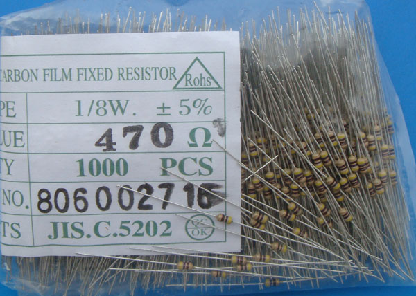 Carbon Film Resistors 470 ohm 0.125W