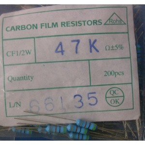 Carbon Film Resistors 47k ohm 0.5W