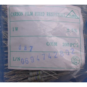 Carbon film resistors 4.7 ohm 1W 5% - Click Image to Close