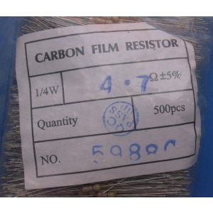 Carbon Film Resistors 4r7 ohm 0.25W