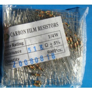 Carbon Film Resistors 51k ohm 0.25W