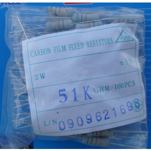 Carbon Film Resistors 51K ohm 2W