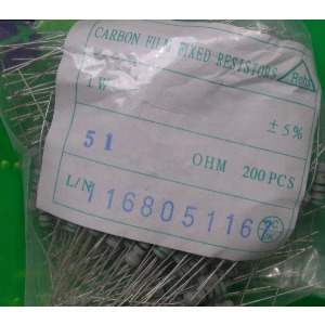 Carbon film resistors 51 ohm 1W 5%