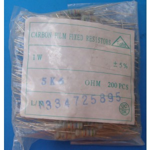 Carbon film resistors 5.6K ohm 1W 5%