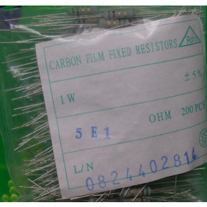 Carbon film resistors 5.1 ohm 1W 5%