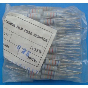 Carbon Film Resistors 62K ohm 2W