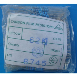 Carbon Film Resistors 62K ohm 2W