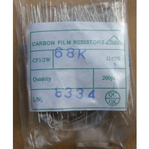 Carbon Film Resistors 68k ohm 0.5W