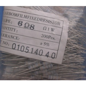 Carbon film resistors 6.8 ohm 1W 5%