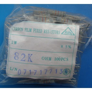 Carbon Film Resistors 82K ohm 2W