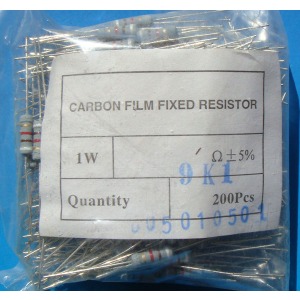 Carbon film resistors 9k1 ohm 1W 5%