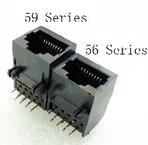 RJ45 female connector & PCB Shield Lan Socket 8P8C