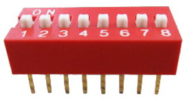 Standard DIP switches 8 pin x 2 row