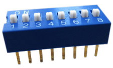 Standard DIP switches 8 pin x 2 row