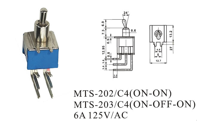 Toggle switch 202c4 - Click Image to Close