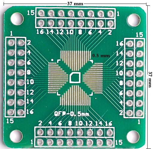 QFP64 QFP32 QFP16 0.5mm Converter PCB Board - Click Image to Close