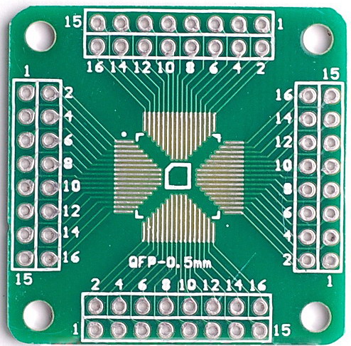 QFP64 QFP32 QFP16 0.5mm Converter PCB Board - Click Image to Close