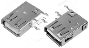 USB Female DIP Vertical Connector PCB Terminal 4P - Click Image to Close